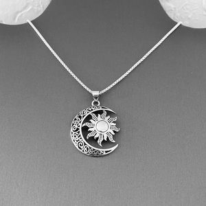 🌙TOP SELLER🌞 Silver Large Moon and Sun Necklace, Sunshine Necklaces, Celestial